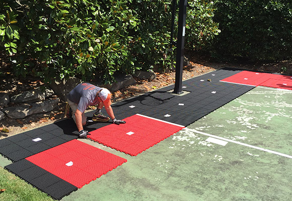 professional court tile installation